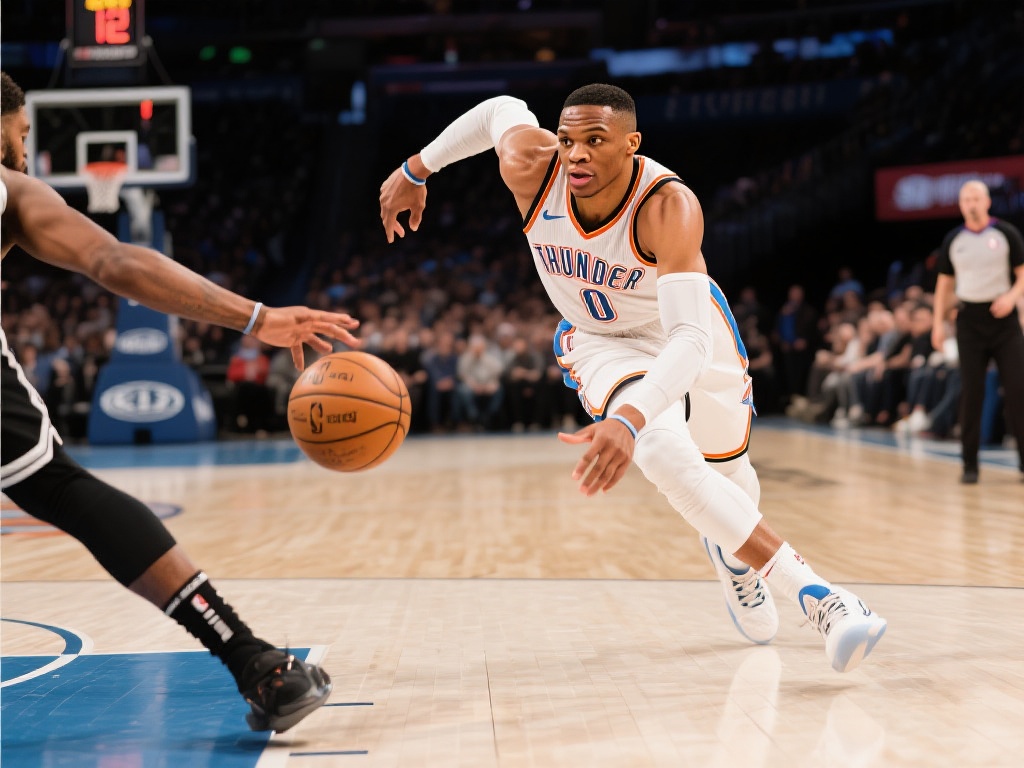 威少两次抢断妙传 助飞戈登双手暴扣 拉塞尔·威斯布鲁克一直以速度与爆发力著称